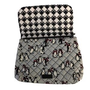 VERA BRADLEY Penguins Brush and Cosmetic Case Playful Penguins Gray Red Black